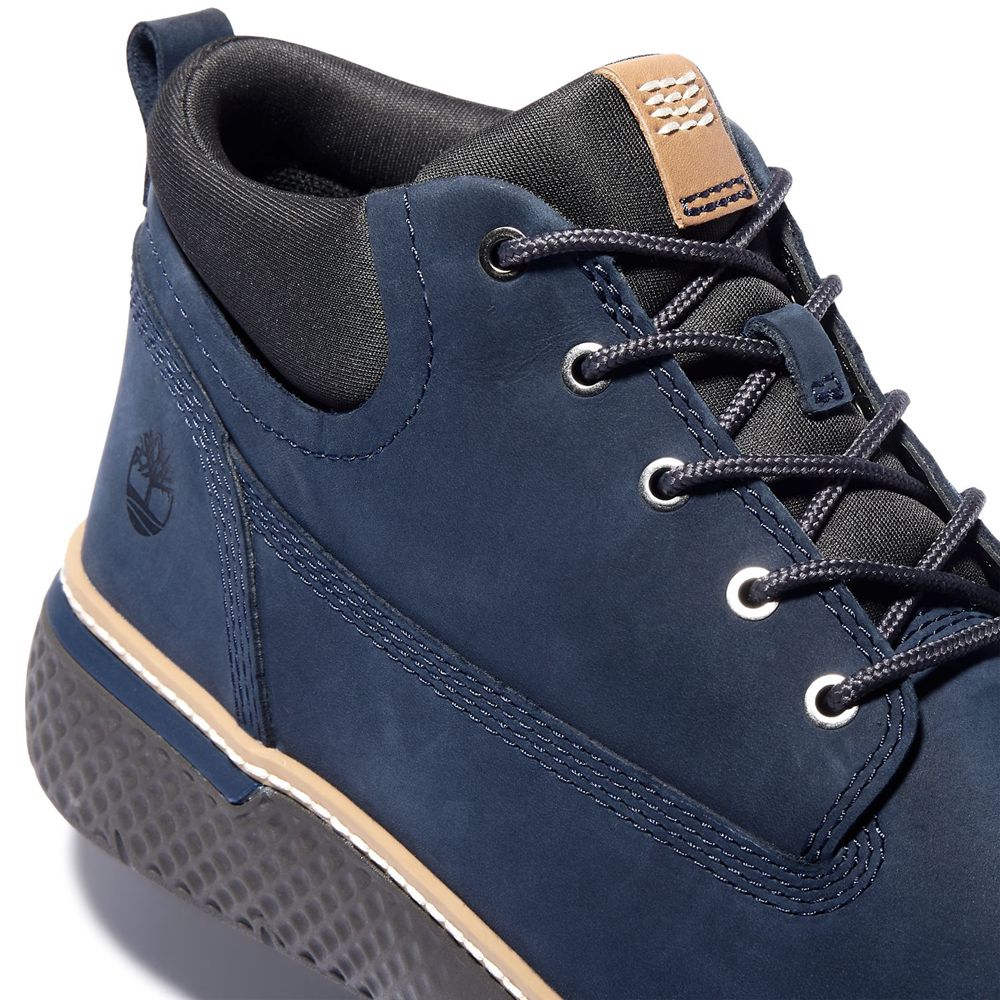Botas Chukka Masculino - Timberland Cross Mark Better Couro - UWRZX3712 - Azul Marinho